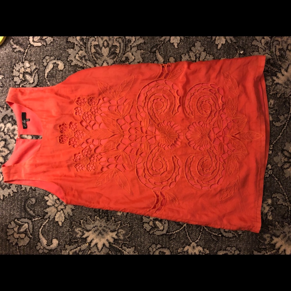 Adorable floral Coral Shift dress
